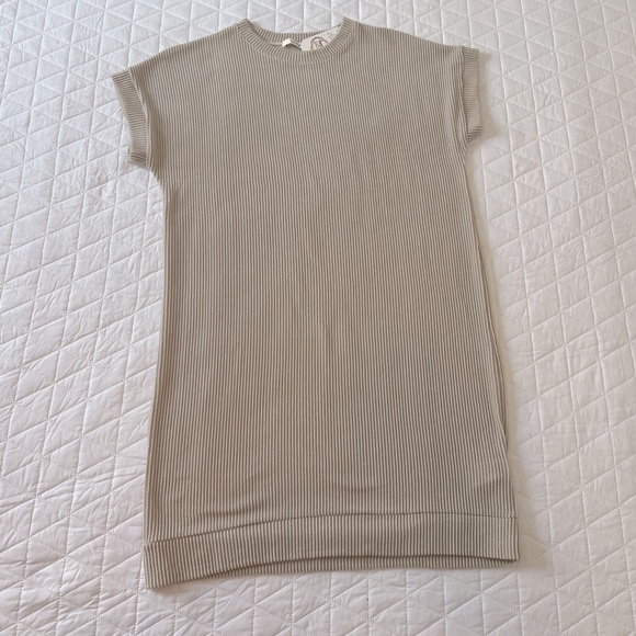 NWT: Tres Bien Oatmeal Corded Gauze Dress Sz: Small - Picture 4 of 11